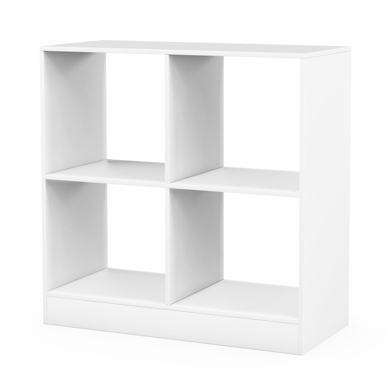 Kids Toy Storage Cabinet 4 Cube Organizer with Open Shelves White
